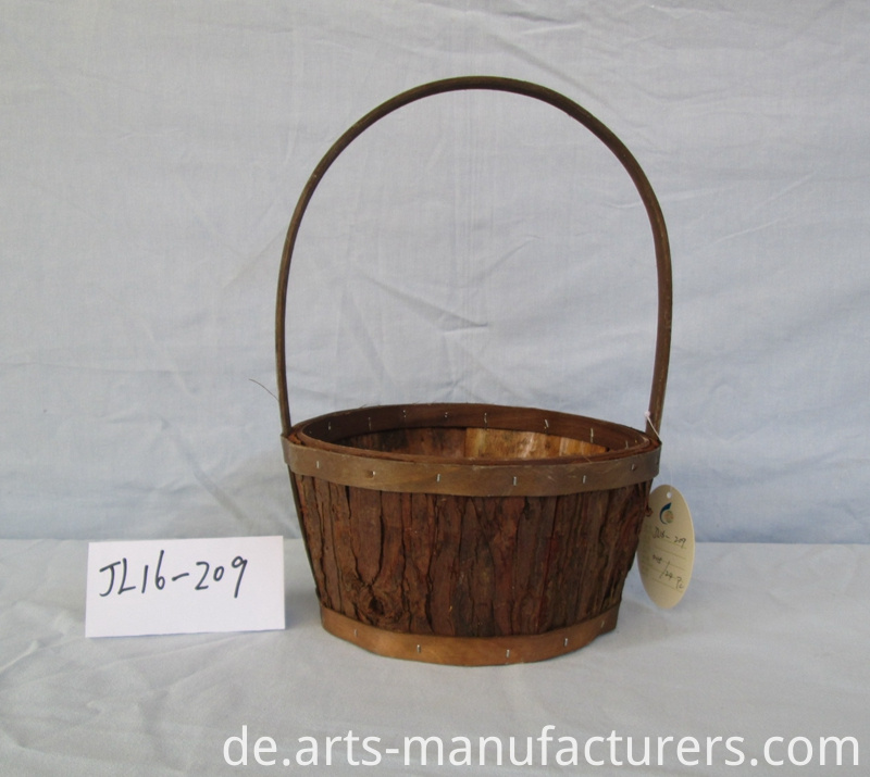 runder Holzkorb round wood chip basket